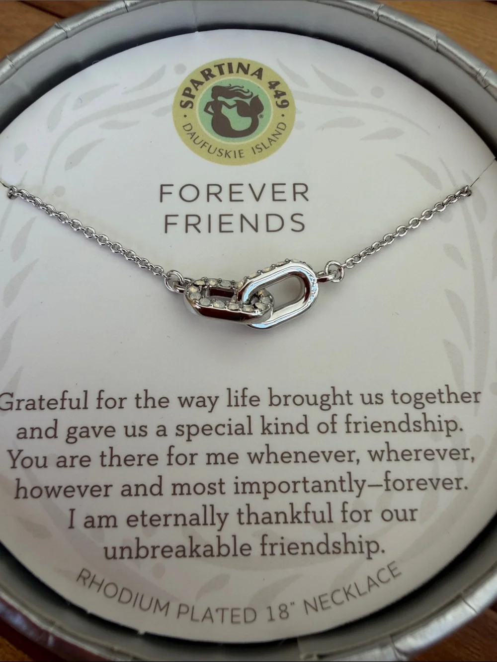 Spartina 449 Silver Rhodium-Plated Friendship Necklace